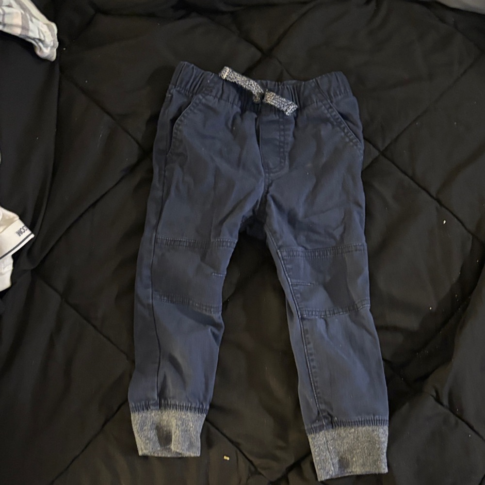 Cat & Jack Navy Blue Joggers with Gray Cuffs